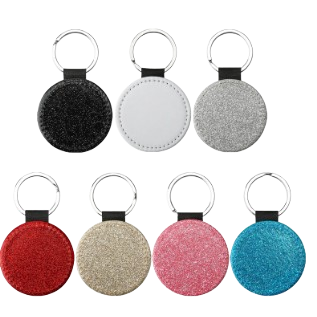 Circle Leather keyring