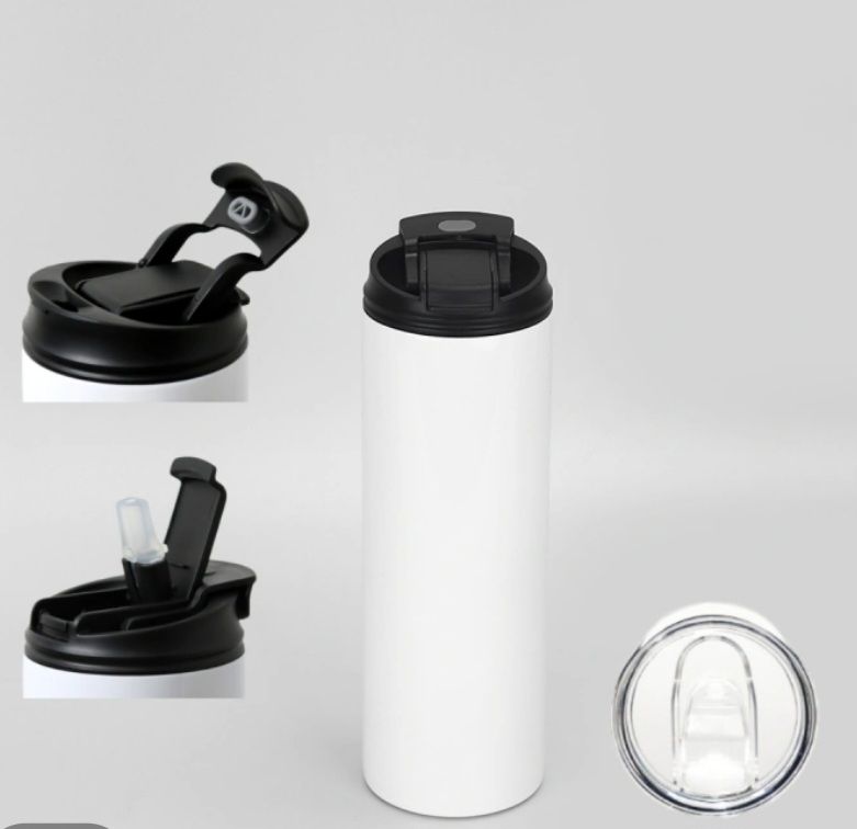 20oz white 2x lid tumbler