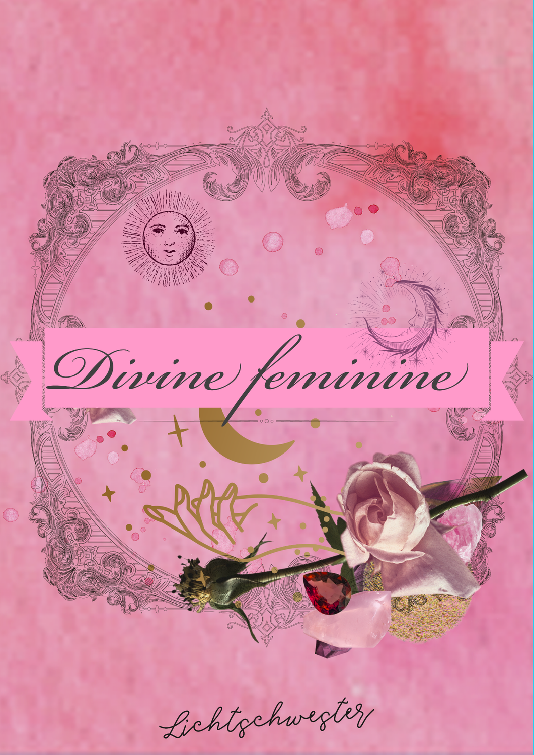 Divine feminine Edelstein Kerze mit persischer Rose