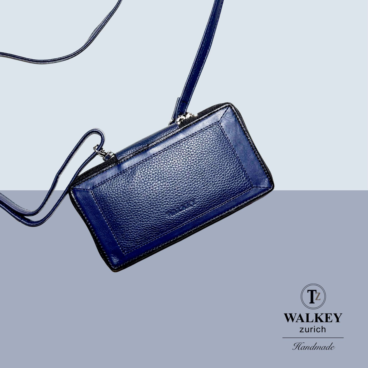 Phonecase with Necklace - navy, Farbe: navy blue suede