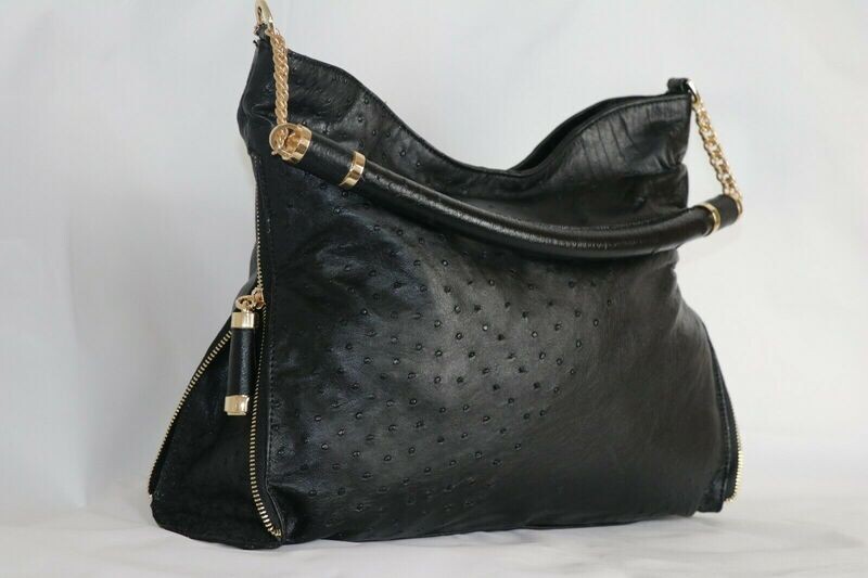 ​Genuine Black Real ostrich leather Handbag
