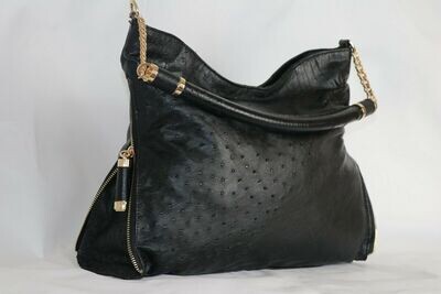 ​Genuine Black Real ostrich leather Handbag