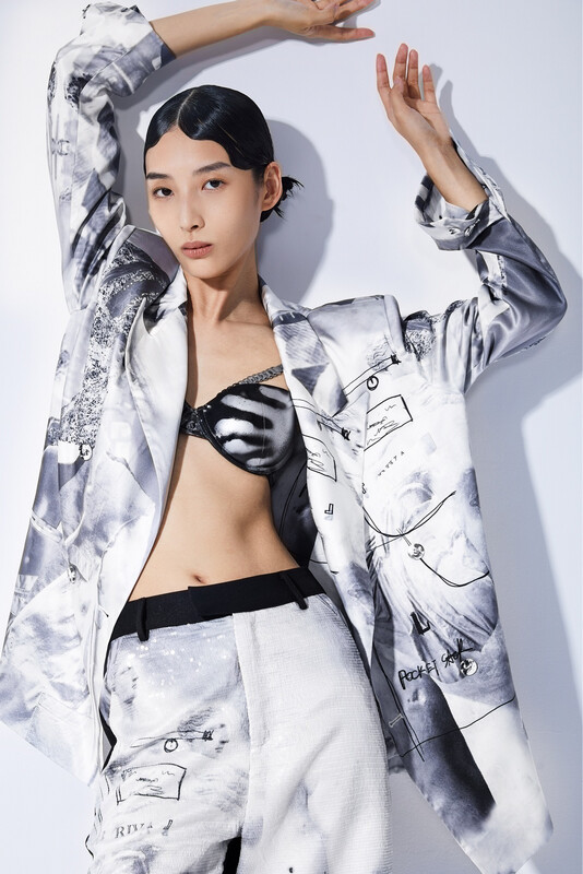 Venues De Milo-Printed Blazer