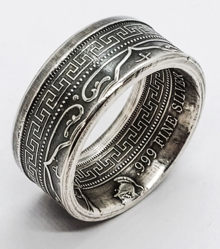 Trade dollar 999fs coin ring