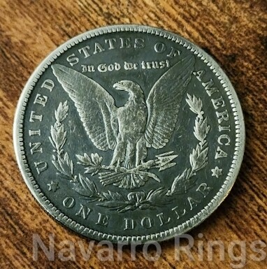 Morgan silver dollar carved Skull