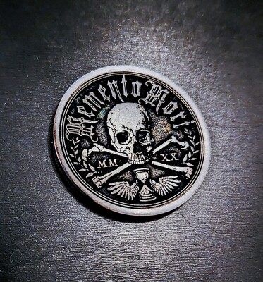 Silver EDC Momento Mori Coin