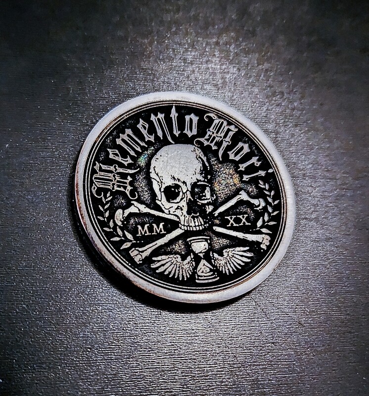 Silver EDC Momento Mori Coin