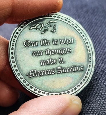 Silver EDC Momento Mori (Marcus Aurelius)