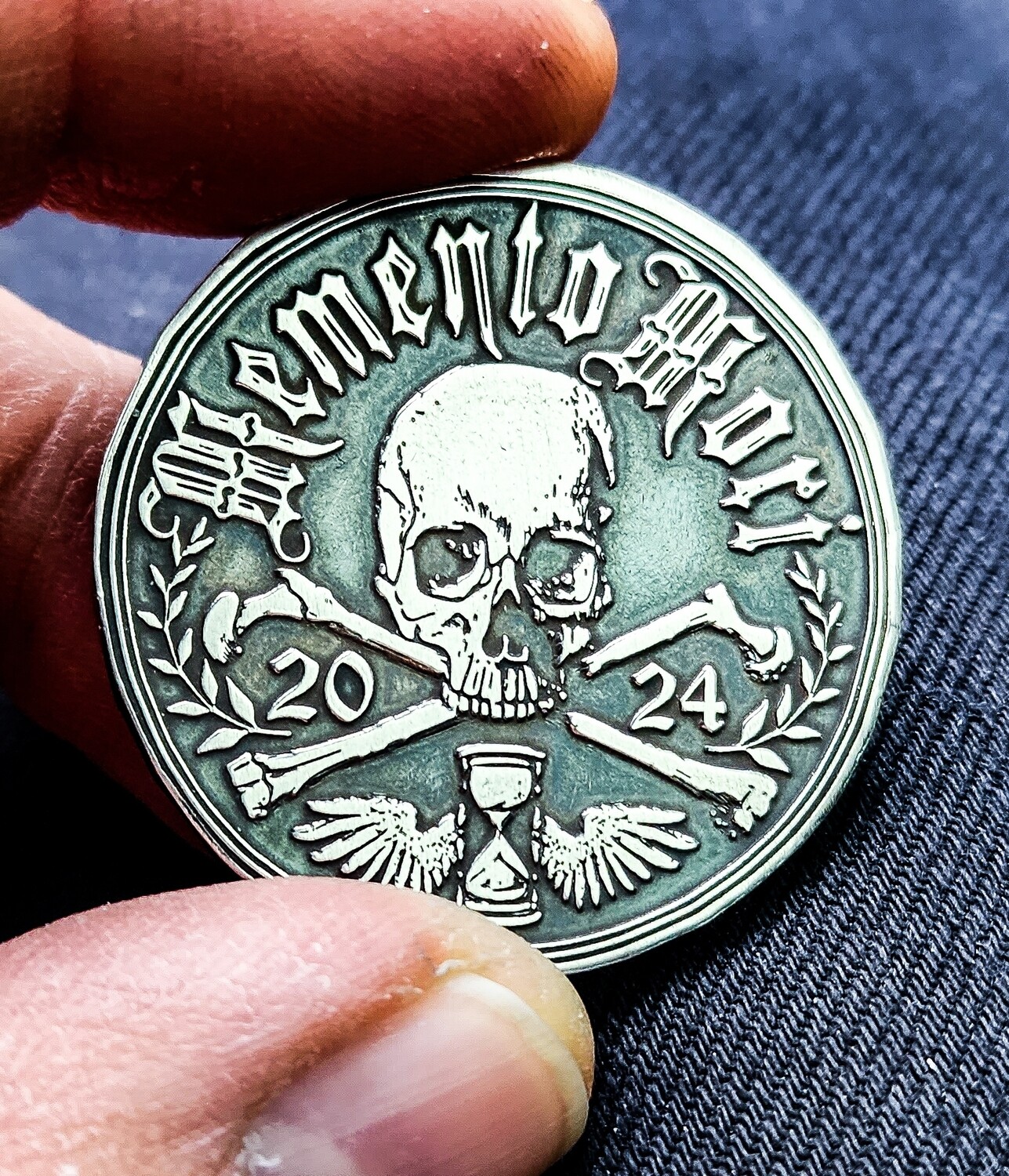 Silver EDC Momento Mori (Marcus Aurelius)