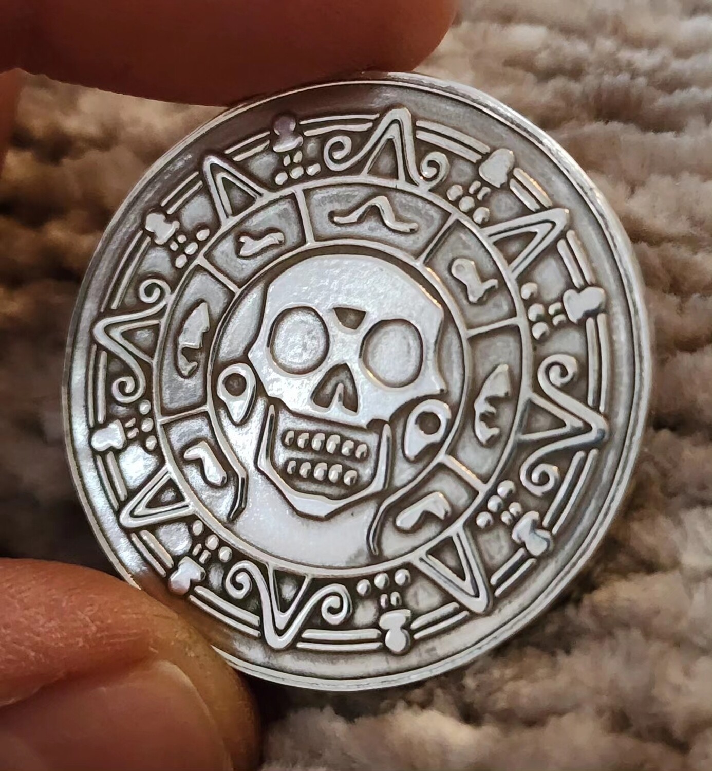 Laser engraved Cursed coin 999 fine silver