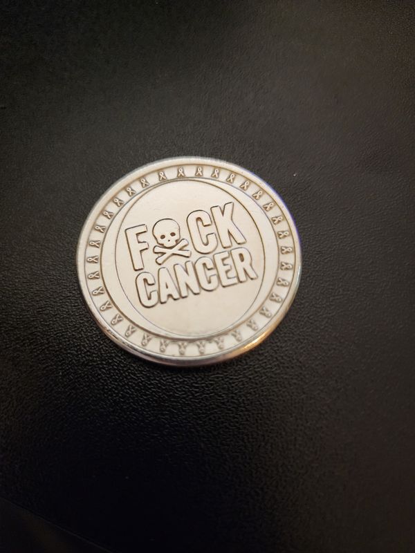 F*ck Cancer silver edc coin