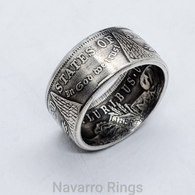 Tails out morgan silver dollar ring.