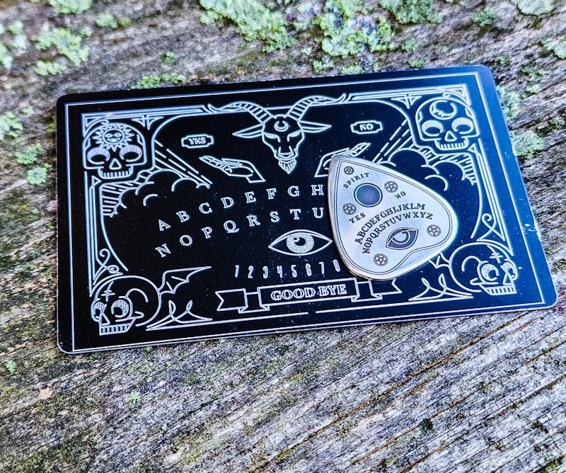 Mini Ouija Board and silver Planchette