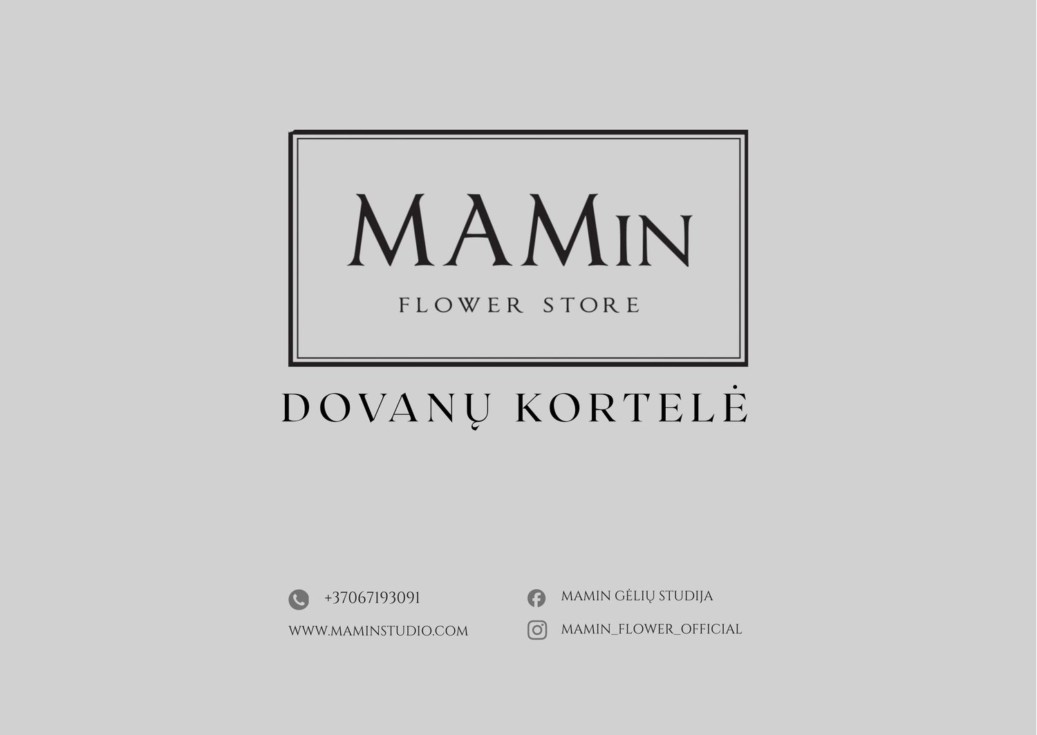 Dovanų kortelė | MAMin Flower Store
