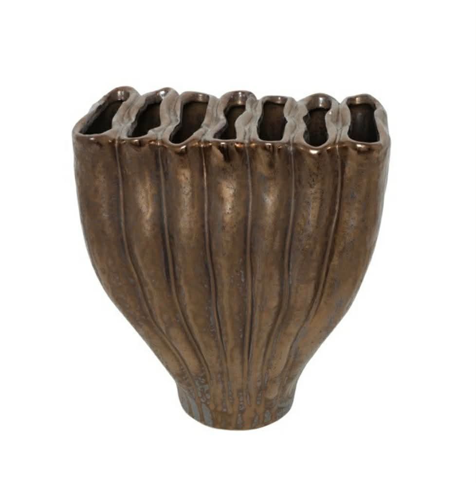 Keramikinė ruda vaza „Antikinė Banga“  L