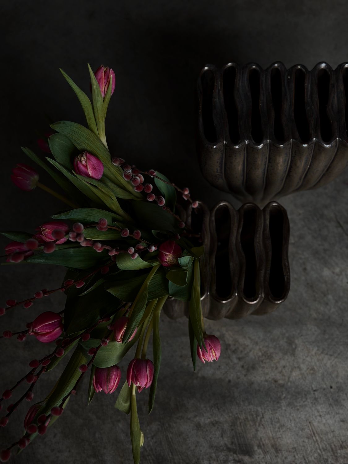 Keramikinė ruda vaza „Antikinė Banga“  L