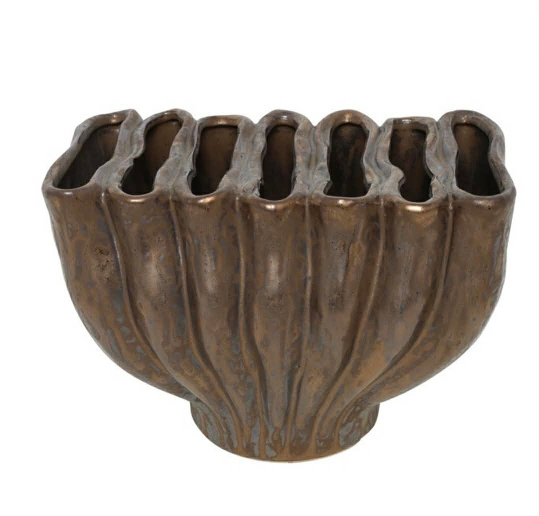 Keramikinė ruda vaza „Antikinė Banga“  M