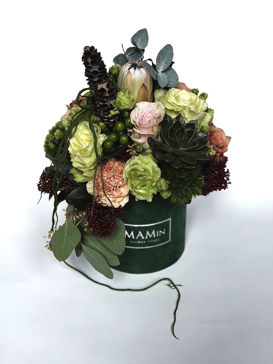 Gėlių dėžutė "Green &amp; Peach" M