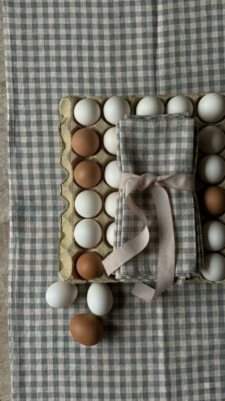 Lininis servetėlių "Checkered" rinkinys