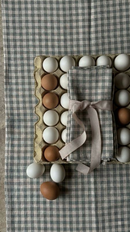 Lininis servetėlių "Checkered" rinkinys