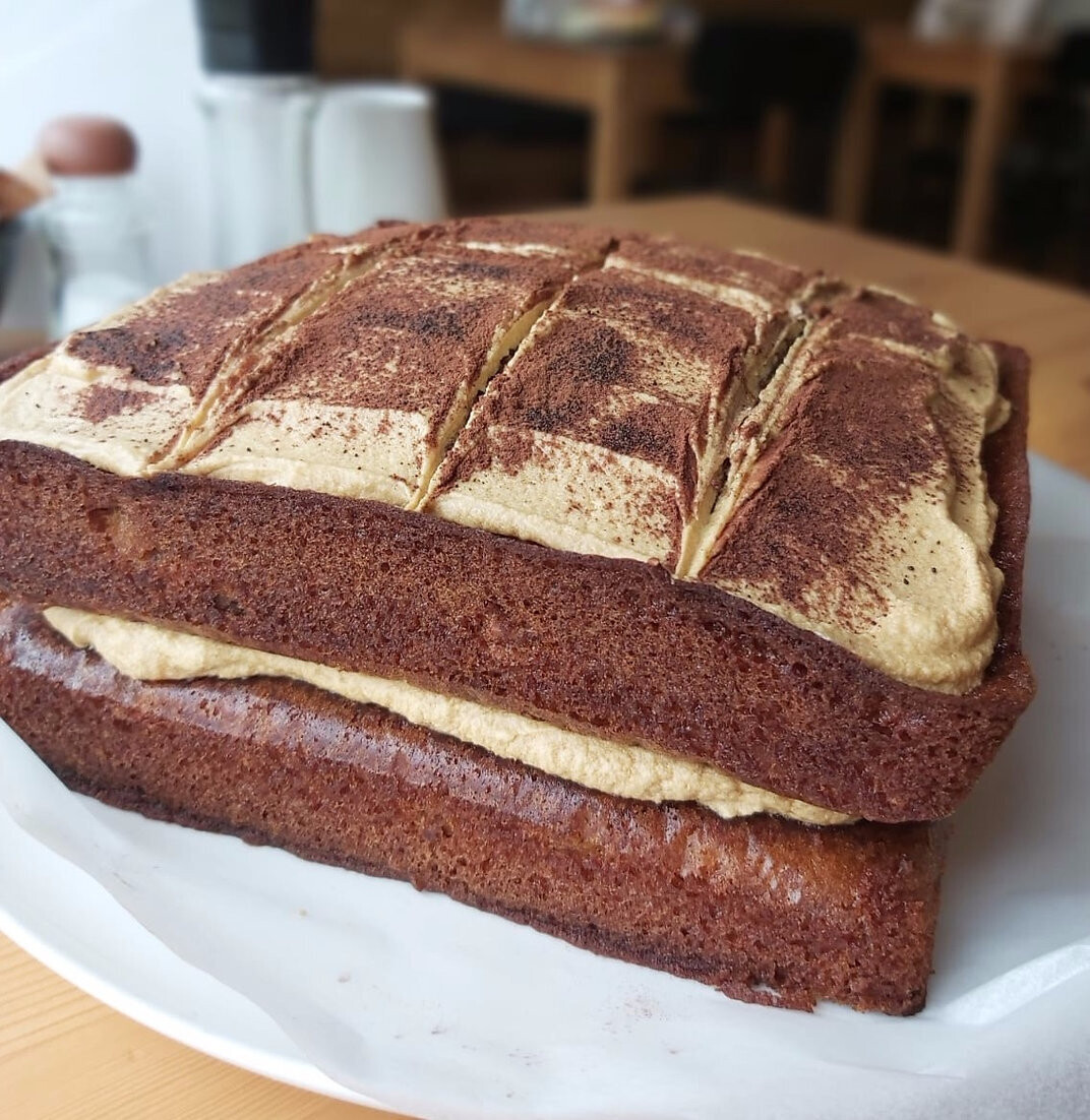 Coffee &amp; Walnut Cake Slice