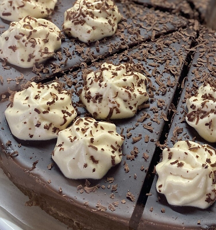 Baileys Chocolate Tart with Baileys Cream