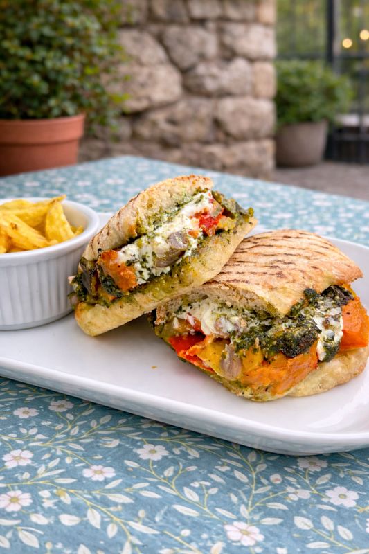 Roast Vegetable &amp; Goats Cheese Ciabatta