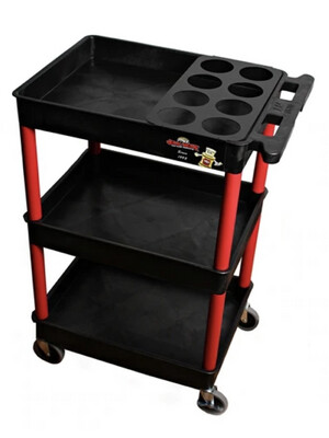 PROFESSIONAL DETAILING CART WITH BOTTLE ORGANIZER