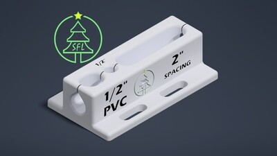 STL File - 1/2&quot; Standard PVC Pixel Drilling Jig - 2&quot; Spacing
