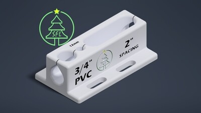 STL File - 3/4&quot; Metric PVC Pixel Drilling Jig - 2&quot; Spacing