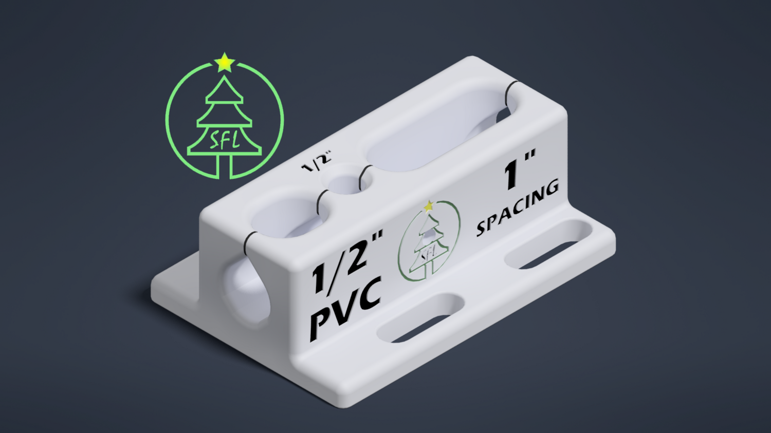 STL File - 1/2&quot; Standard PVC Pixel Drilling Jig - 1&quot; Spacing