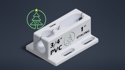 STL File - 3/4&quot; Metric PVC Pixel Drilling Jig - 1&quot; Spacing