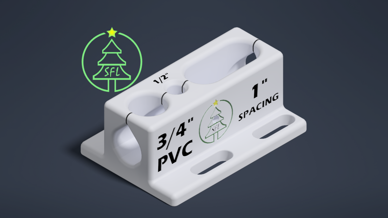 STL File - 3/4&quot; Standard PVC Pixel Drilling Jig - 1&quot; Spacing