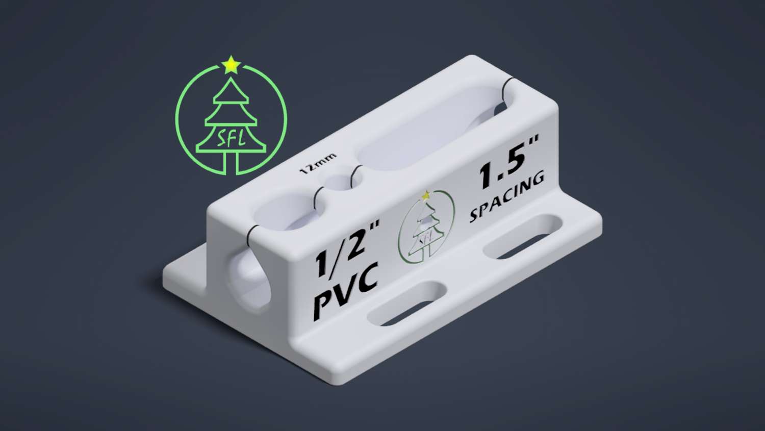 STL File - 1/2&quot; Metric PVC Pixel Drilling Jig - 1.5&quot; Spacing