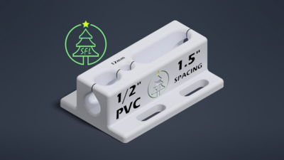 STL File - 1/2&quot; Metric PVC Pixel Drilling Jig - 1.5&quot; Spacing