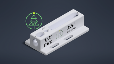 STL File - 1/2&quot; Standard PVC Pixel Drilling Jig - 2.5&quot; Spacing