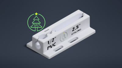 STL File - 1/2&quot; Metric PVC Pixel Drilling Jig - 2.5&quot; Spacing