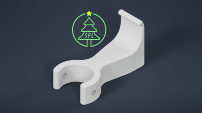 STL File - 1/2&quot; PVC Pipe Vertical (Open) to Vinyl Siding Bracket
