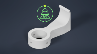 STL File - 1/2&quot; PVC Pipe Vertical (Closed) to Vinyl Siding Bracket