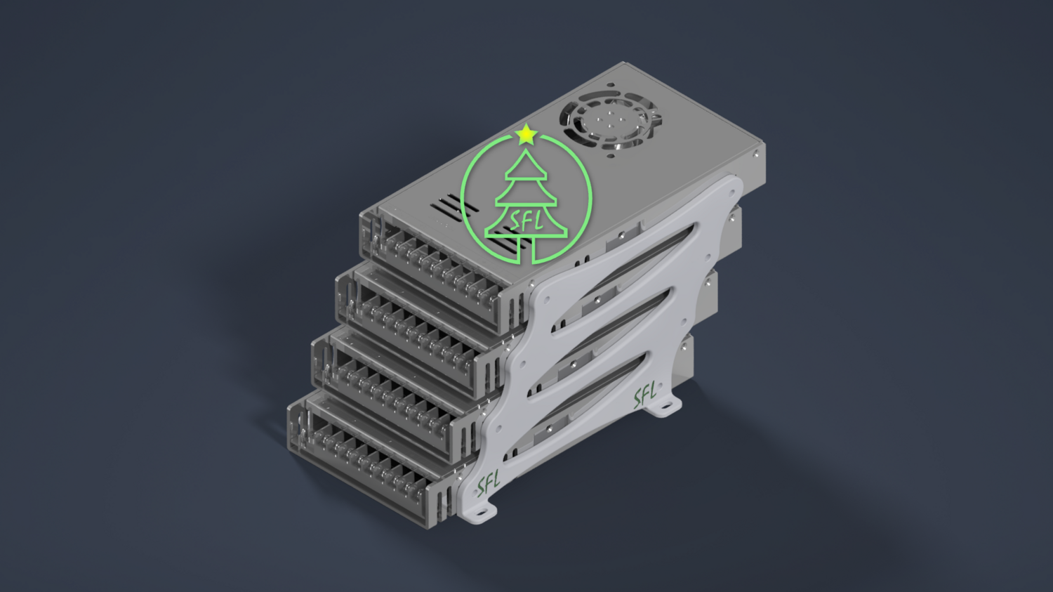 STL File - Quad LRS-600 Power Supply Mounting Bracket