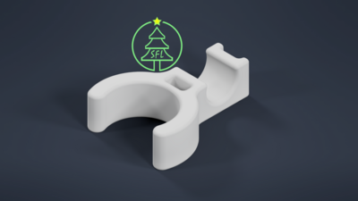 STL File - 1/2&quot; EMT Perpendicular Pixel Pipe Clip