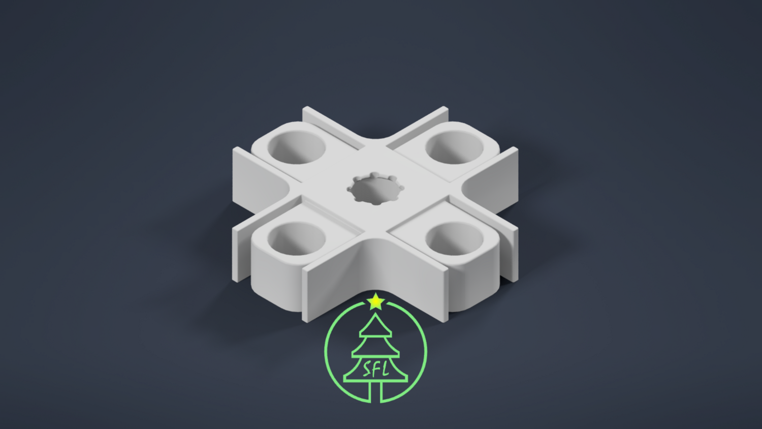 STL File - 1&quot; Spacing Pixel Mounting Trim Center Quad