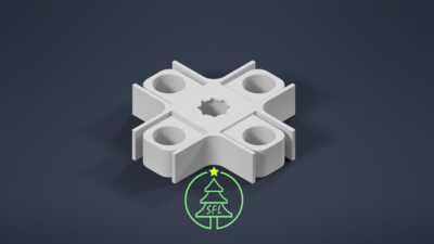 STL File - 1&quot; Spacing Pixel Mounting Trim Center Quad