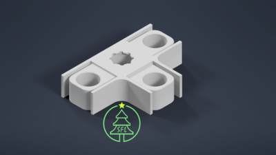 STL File - 1&quot; Spacing Pixel Mounting Trim Tee Joiner
