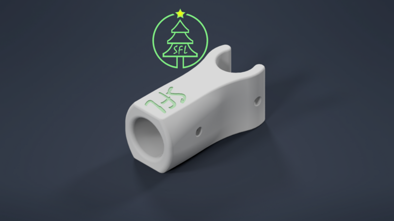 STL File - 1/2&quot; EMT to 1/2&quot; EMT Perpendicular Pipe Mount