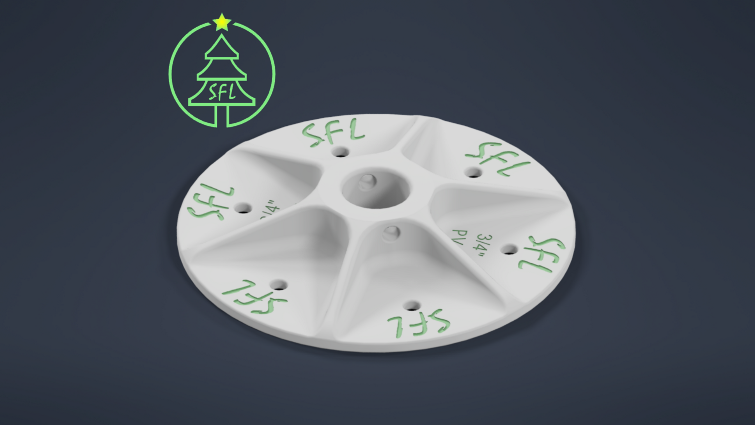 STL File - 8&quot; Seed Pixel Topper - 3/4&quot; PVC Mounting Base