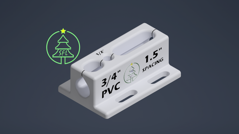STL File - 3/4&quot; Standard PVC Pixel Drilling Jig - 1.5&quot; Spacing