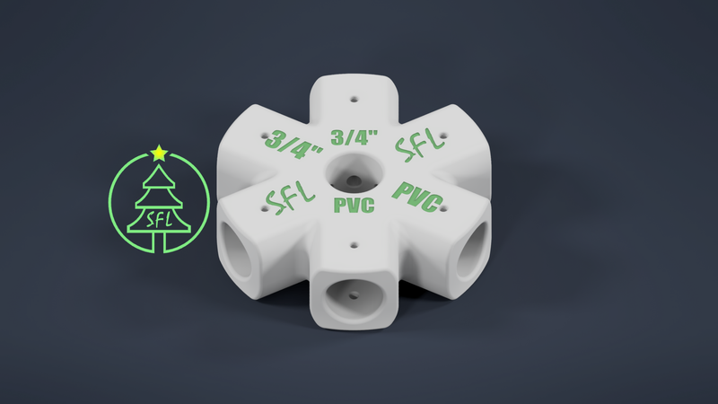 STL File - Mini Seed Pixel Tree Base 25mm Pipe to 25mm Pipe