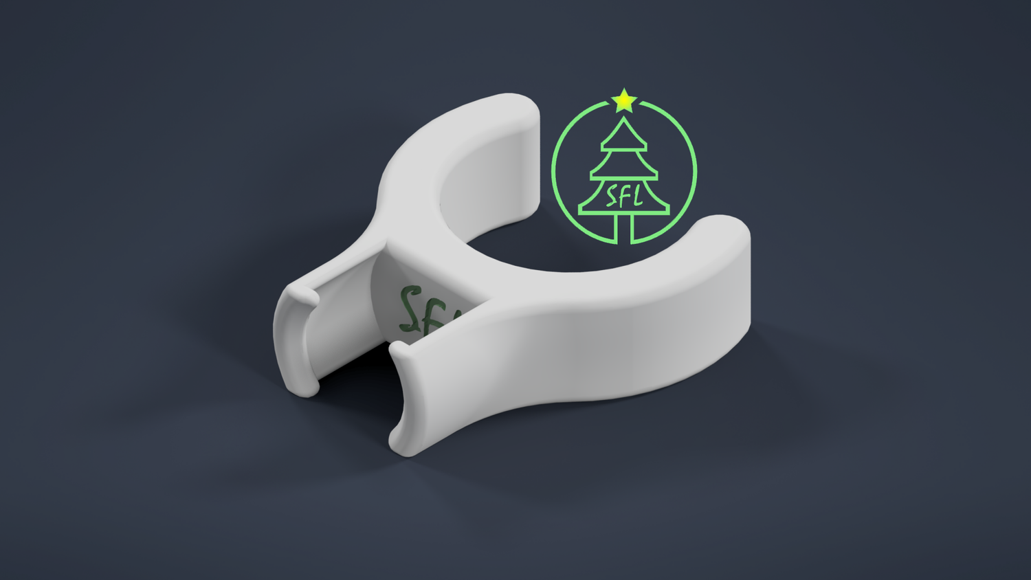 STL File - 3/4&quot; PVC Perpendicular GumDrop Pixel Pipe Clip