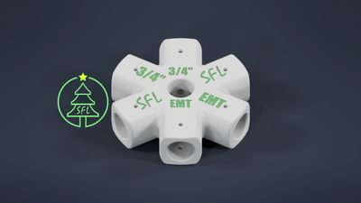STL File - Mini Seed Pixel Tree Base 3/4" EMT to 3/4" EMT